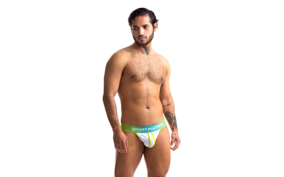 Sport Fucker Jersey Sexy Mens Jock Strap Green / White Large Secondary image