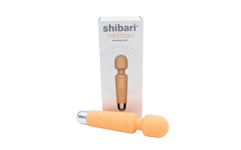 Shibari Mini Halo Wireless 20X Vibrating Body Wand Massager Peach Secondary image
