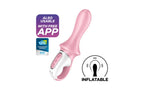 Satisfyer Air Pump Booty 5+ App Controlled Silicone Anal Vibrator Red