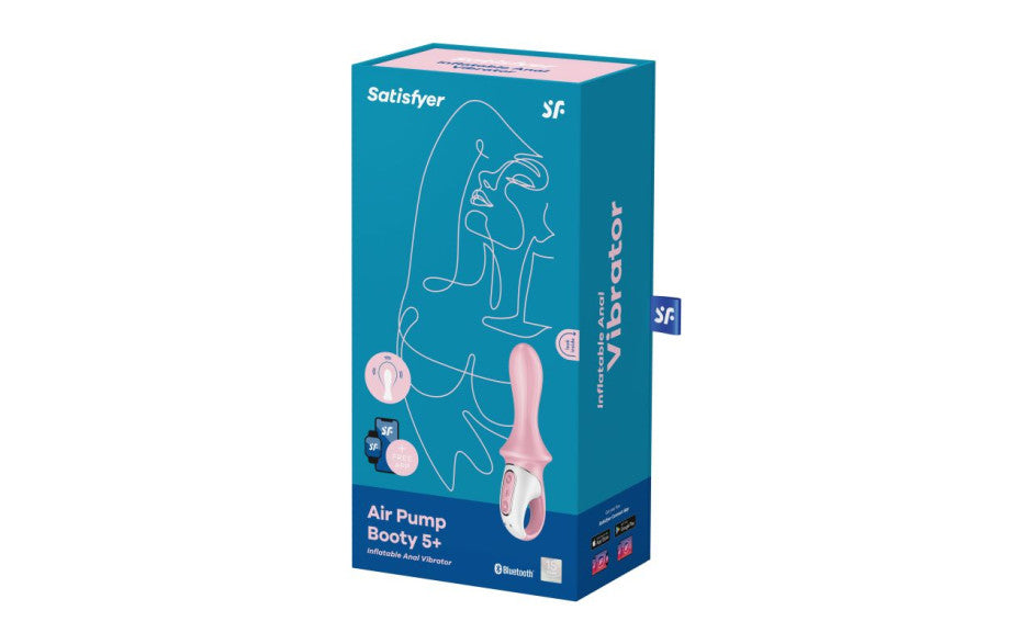 Satisfyer Air Pump Booty 5+ App Controlled Silicone Anal Vibrator Red