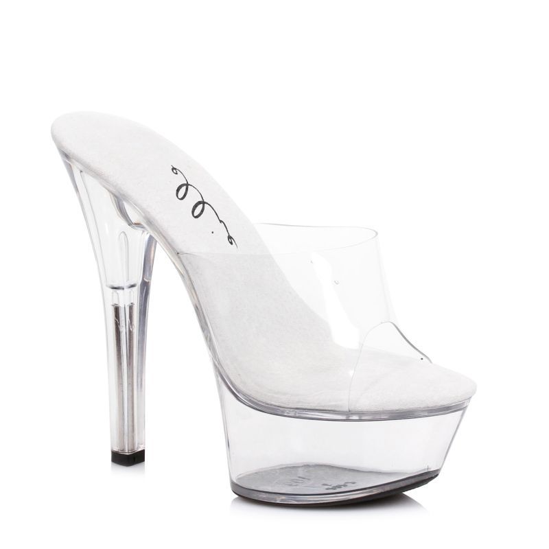 Ellie Shoes Slip On Sandal Clear 6 Inch