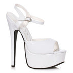 Ellie Shoes Stiletto 6.5 Inch Platform Sandal White Ellie Shoes