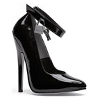 Ellie Shoes Fetish Pump With Lock & Key Black 6 Inch