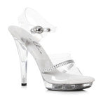 Ellie Shoes 5 Inch Heel Clear Sandals with Rhinestones Ellie Shoes