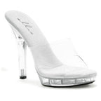Ellie Shoes Comfortable Slip On Sandal Clear With 5 Inch Heel Ellie Shoes