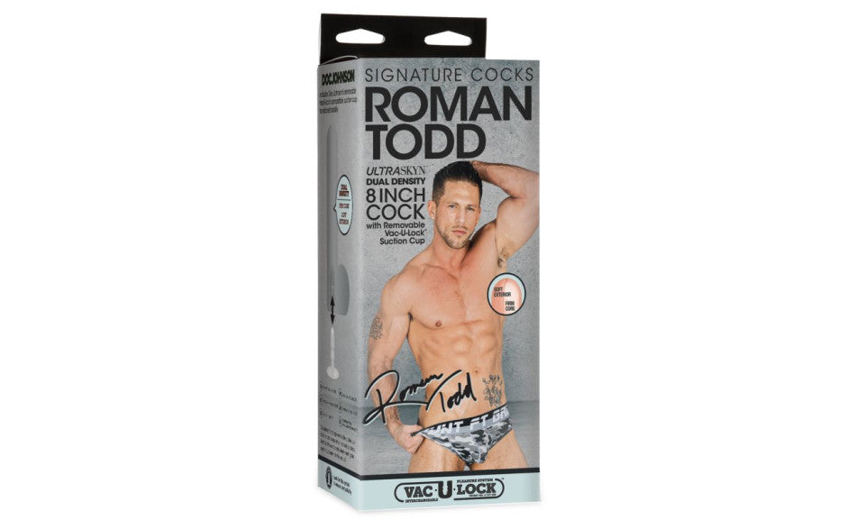 Doc Johnson Signature Cocks Roman Todd Ultraskyn Cock With Removable Vac U Lock Suction Cup 8 Inch Vanilla Doc Johnson