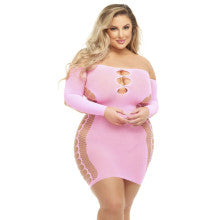 Pink LIpstick Diamond Drippin Women Dress Pink Lipstick