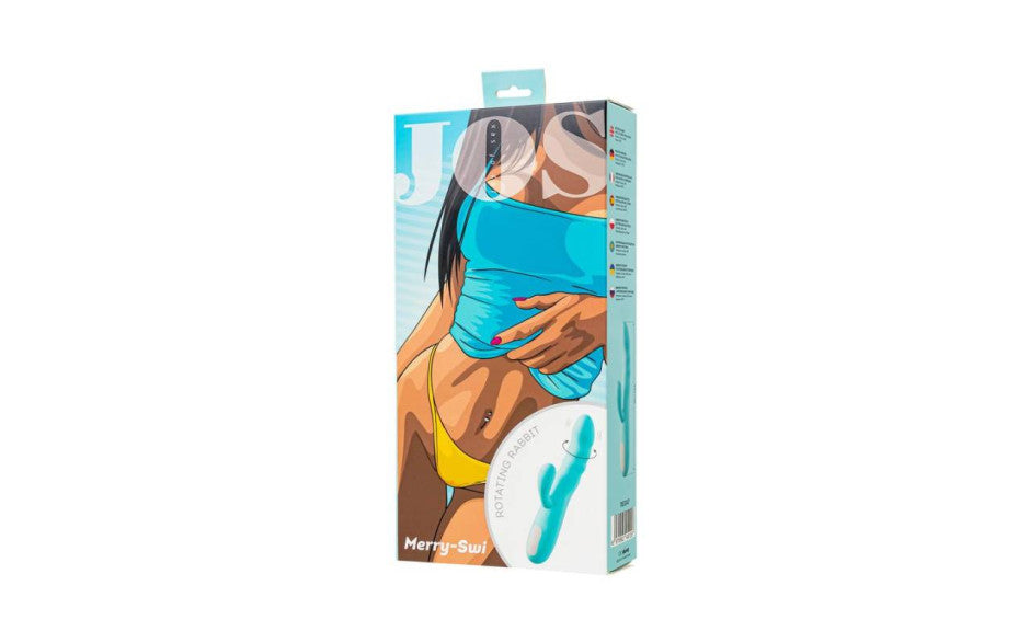 JOS Merry Swirl 10 Function Rotating Shaft Rabbit Vibrator Blue