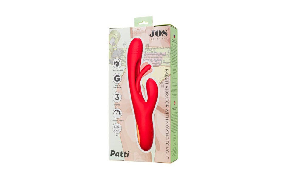 JOS Patti Moving Tongue Multi Function Rabbit Vibrator Red