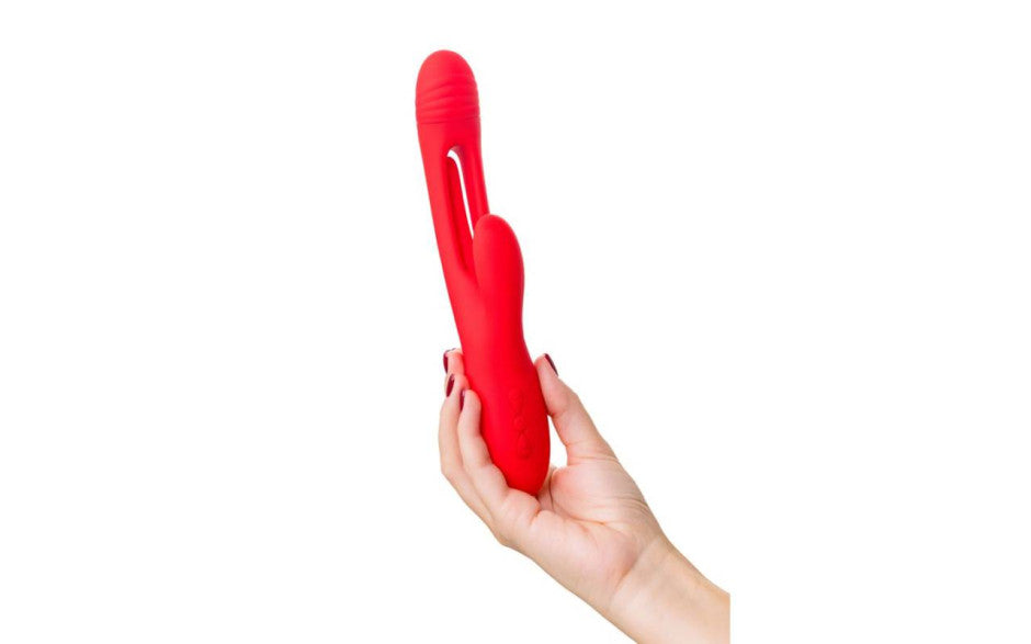 JOS Patti Moving Tongue Multi Function Rabbit Vibrator Red