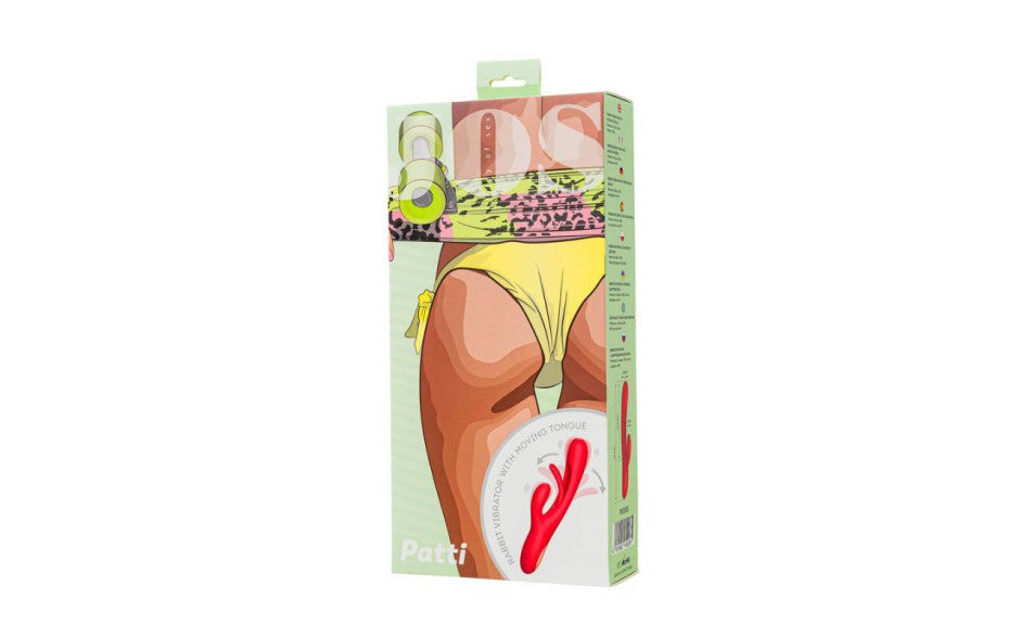 JOS Patti Moving Tongue Multi Function Rabbit Vibrator Red