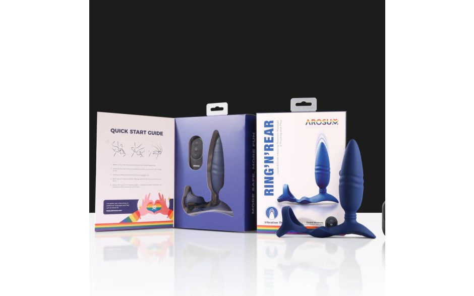 Arosum Ring n Rear Dual Thrusting Anal Probe With Cock Ring & Remote