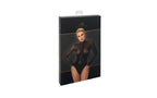 Noir Handmade Edge Wetlook and Mesh Bodysuit With Rings Black Medium Noir Handmade