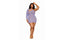 Dreamgirl Lingerie Seamless Asymmetrical Chemise with Lace Pattern and Knitted Crisscross Details Lavender Dream Girl Lingerie
