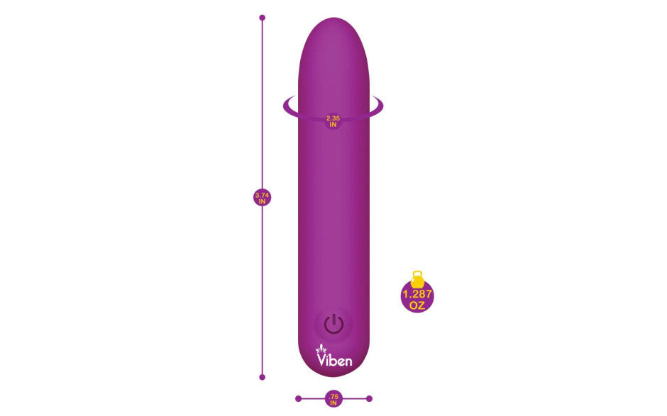 Viben Bombshell 5 Speed USB Rechargeable Mighty Bullet Vibrator Berry