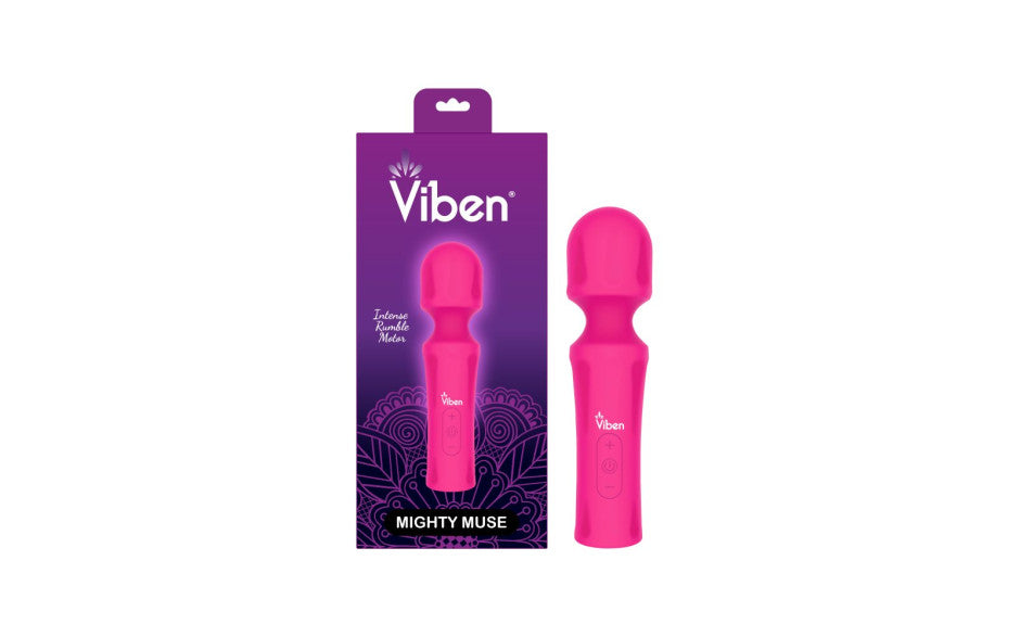 Viben Mighty Muse Vibrating Body Wand Massager Hot Pink