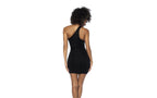 Mapale Asymmetrical Womens Cut Out Dress With Ring Details Black
