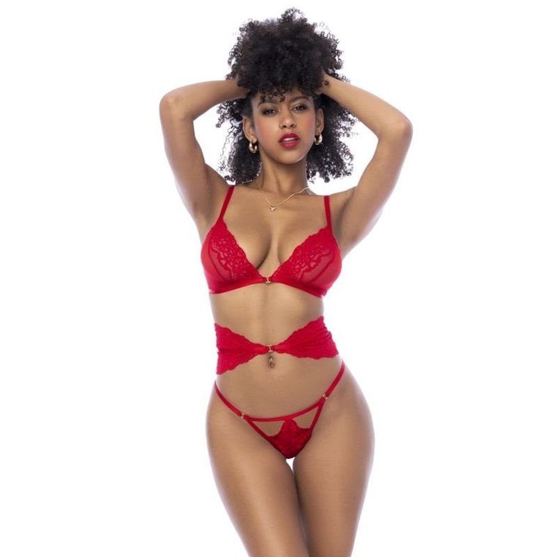 Mapale with Bra Panties and Flexible Corset Red 3 Piece Set S / M Main image