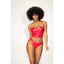 Mapale Vinyl Bustier and Thong Red 2 In 1 Set