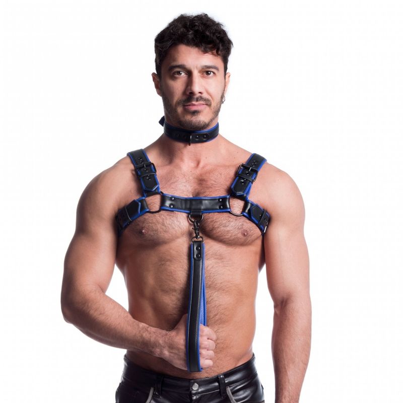 Sport Fucker Vegan Bulldog Harness Black / Blue M / L