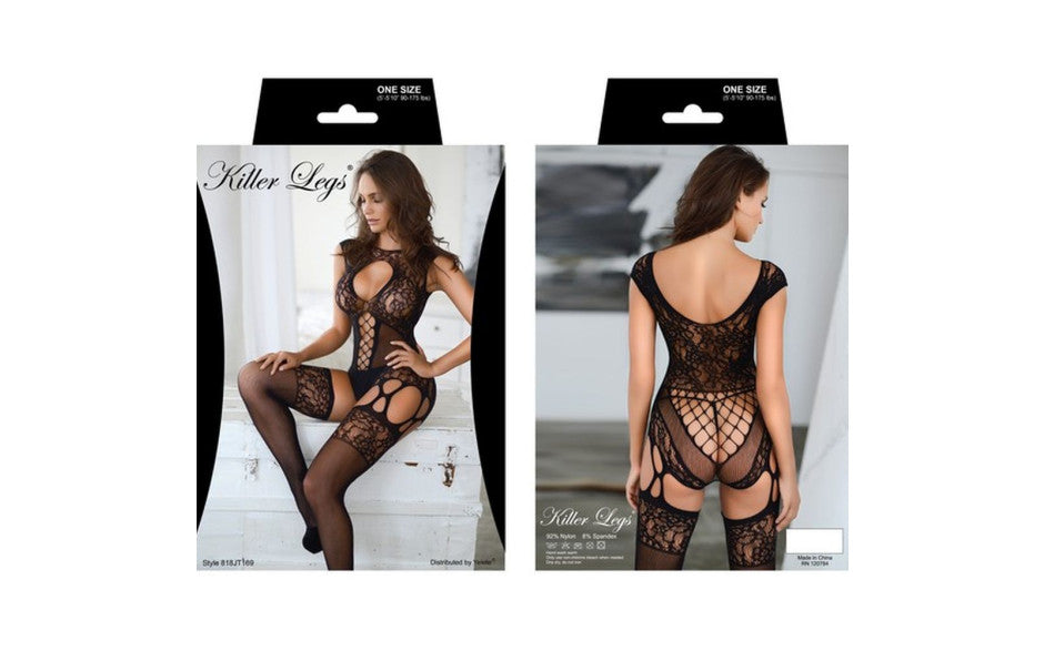 Killer Legs Fitted Lace Womens Mini Dress and Thong OS