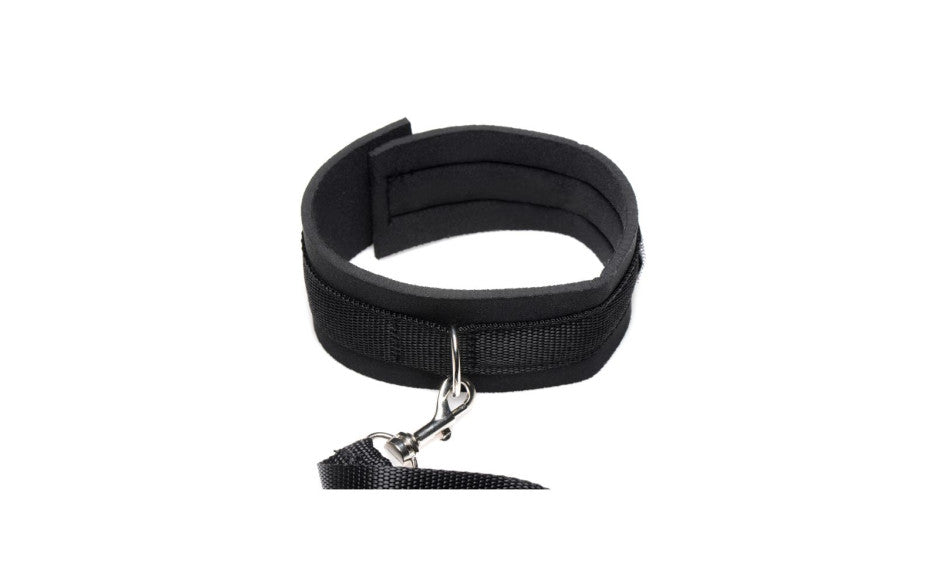 XR Brands Frisky Neoprene Collar & Leash Set Black