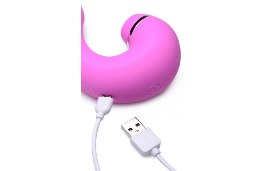 XR Brands Shegasm 5 Star 10X Tapping G-Spot Vibe With Suction Pink