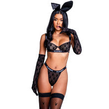 Playboy Noir Lingerie 2 Piece Bra and Panty Set Black Secondary image