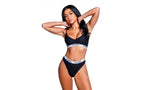 Playboy Lifestyle Bunny 2 Piece Sexy Lingerie Set Black