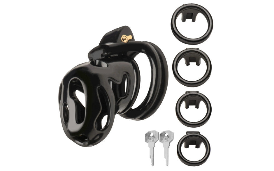 XR Brands Master Series Hard Stop Double Ring Mens Chastity Cage