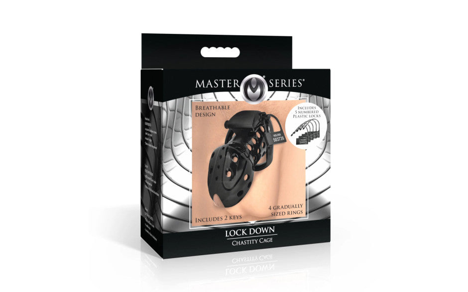 XR Brands Master Series Lock Down Male Chastity Cage