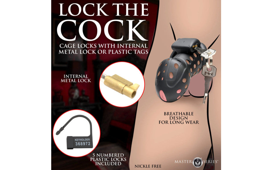 XR Brands Master Series Lock Down Male Chastity Cage