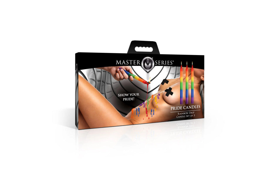 XR Brands Master Series Pride Candles Rainbow Drip Candle 3 Piece Main image