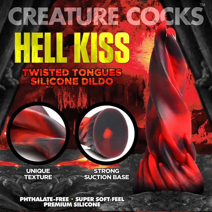 XR Brands Creature Cocks Hell Kiss Fantasy Dildo 18.8cm Red Secondary image