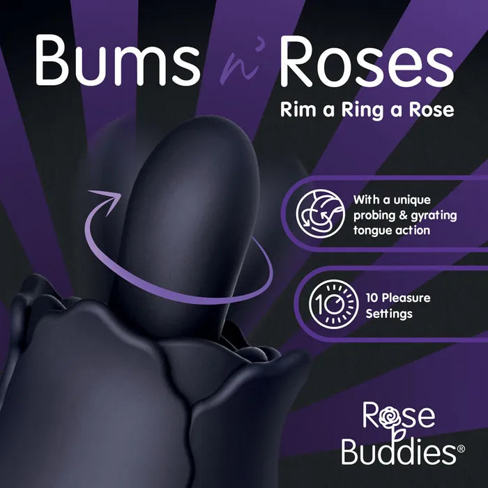 Creative Conceptions Skins Rose Buddies The Bums N Roses USB Rechargeable Anal Rimming Stimulator Secondary image