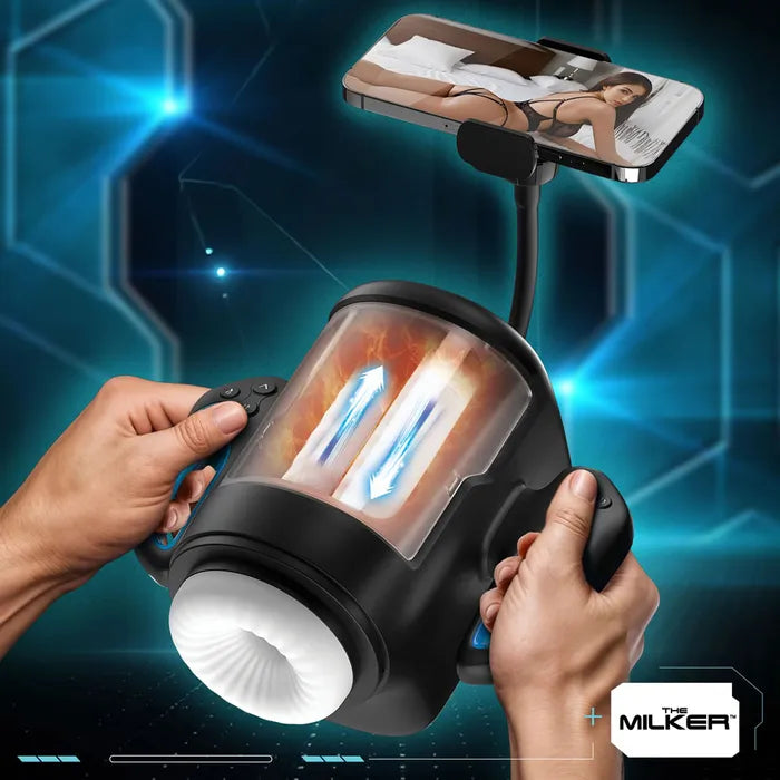 XR Brands LoveBotz The Milker Cyber USB Rechargeable Male Masturbator Secondary image
