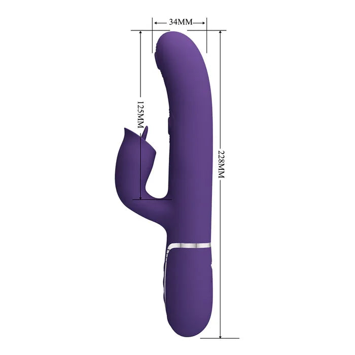 Party Up ALAN Dual Motor USB Rechargeable Vibrator With Licking Clit Stimulator & Thumping Shaft 22.8cm Party Up