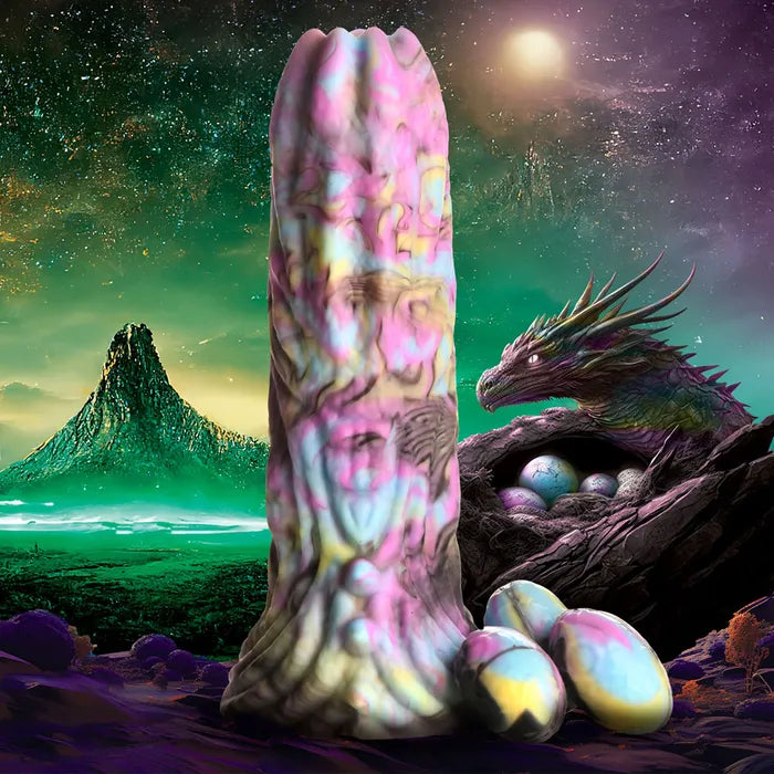 XR Brands Creature Cocks Dragon Spawn Ovipositor Fantasy Dildo 18.5cm Multi Coloured Secondary image