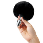 WhipSmart Furry Tales Metal Butt Plug With Black Bunny Tail WhipSmart