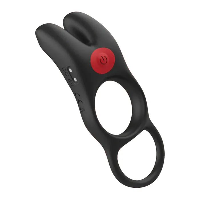 Icon Brands Red Dot Rings V1 USB Rechargeable Vibrating Cock Ring With Remote Black Secondary image