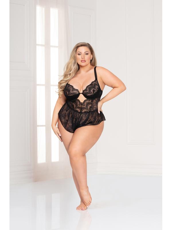 Radiance Romper 11096X Black 3X/4X (H) Seven Til Midnight Main image