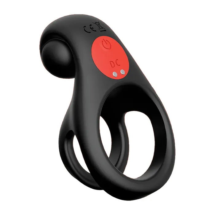 Icon Brands Red Dot Rings V2 USB Rechargeable Vibrating Cock Ring With Remote Black Secondary image