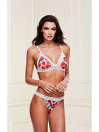 White Floral and Lace Bra Set With Open Back Panty BLW3204-ML BX Baci