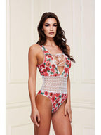 White Floral and Lace Teddy BLW3206-ML BX Baci