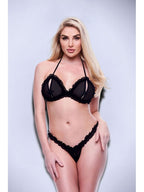 Baci 2pc Peek-A-Boo Bra & Crotchless G-String Set-M/L BX Baci