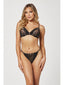 Two Piece Mesh and Rhinestone Bra And Panty Set 11561 BLACK S (H) Seven Til Midnight