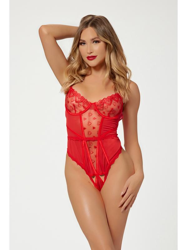 Seven Til Midnight Heart Mesh Teddy One Size Secondary image