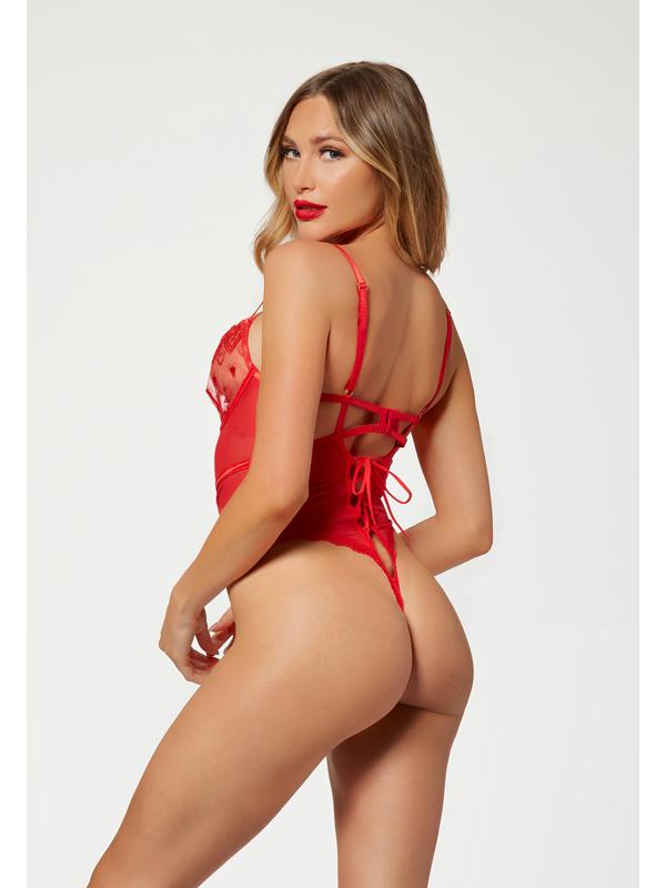 Heart Mesh Teddy 11583XP RED OSX (P) Seven Til Midnight