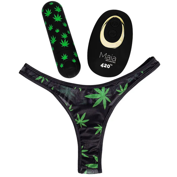 Maia DATE NIGHT 420 PANTY VIBE With Black USB Rechargeable Bullet Vibrator & Remote Maia Toys