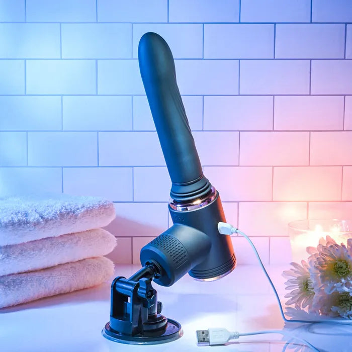 Evolved TOO HOT TO HANDLE USB Rechargeable Thrusting Vibe With Stand Evolved